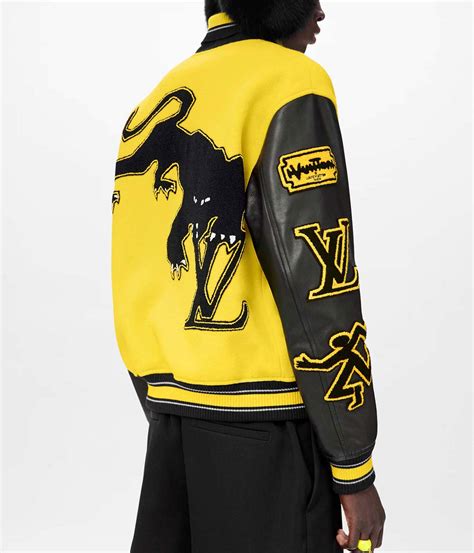 louis vuitton varsity jacket black yellow|louis vuitton varsity jacket price.